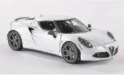 Alfa Romeo 4C launch edition 1/43 Look Smart matt-white 2013 diecast model cars