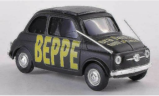 Fiat 500 B 1/43 Brumm BEBBE ora basta tutti a casa black diecast model cars