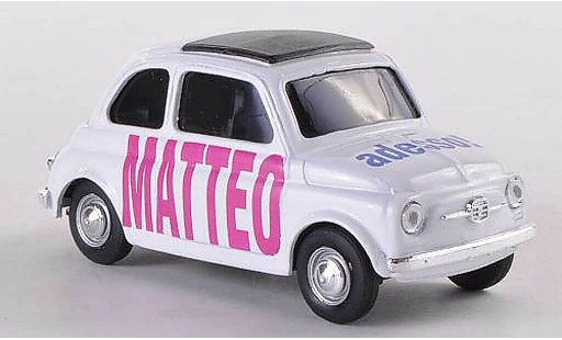 Fiat 500 B 1/43 Brumm MATTEO adesso white diecast model cars