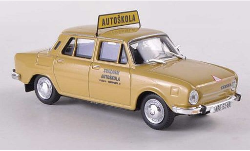 Skoda 110 Autoskola 1/43 Abrex L Svazarm Praha 3 - Biskupcova 11 beige diecast model cars
