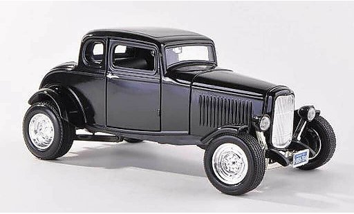 Ford 1932 Five Window Coupe 1/18 Motormax black diecast model cars