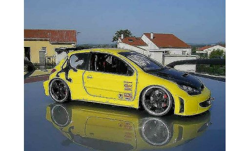 Peugeot 206 WRC 1/18 Solido tuning yellow diecast model cars