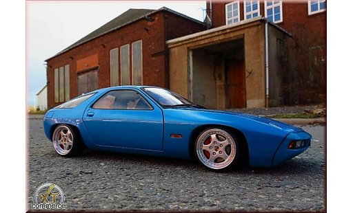 Porsche 928 Base 1/18 Autoart blue jantes porsche cup logo diecast model cars