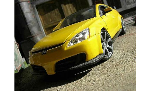 Honda Accord Base 1/18 Motormax 2003 yellow diecast model cars