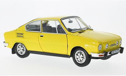Diecast model cars Skoda 110 1/18 Abrex R Coupe yellow 1980 Skoda 110 1/18 Abrex R Coupe yellow 1980 diecast model cars