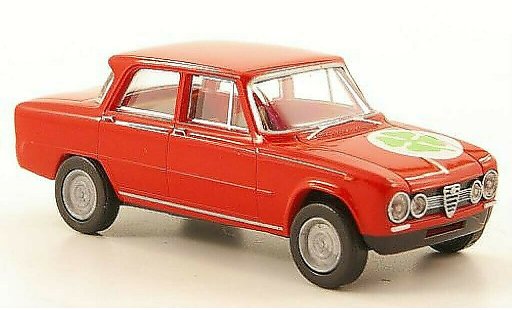 Alfa Romeo Giulia 1600 1/87 Brekina Quadrifoglio red with Kleeblatt diecast model cars