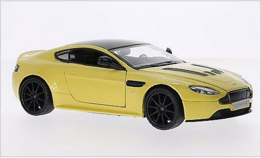 Aston Martin V12 Vantage s 1/24 Motormax Vantage metallic yellow/black diecast model cars