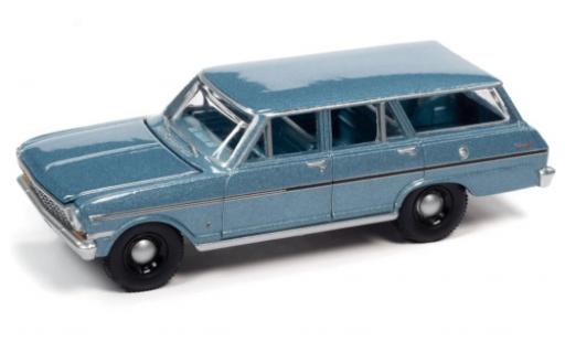 Chevrolet Nova 1/64 Auto World II 400 Wagon metallise blue clair 1963 diecast model cars