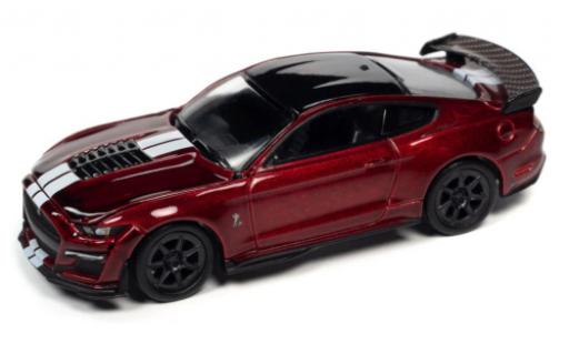 Diecast model cars Shelby GT 500 1/64 Auto World Ford Mustang Track Pack metallise red foncé/white 2020 Shelby GT 500 1/64 Auto World Ford Mustang Track Pack metallise red foncé/white 2020 diecast model cars