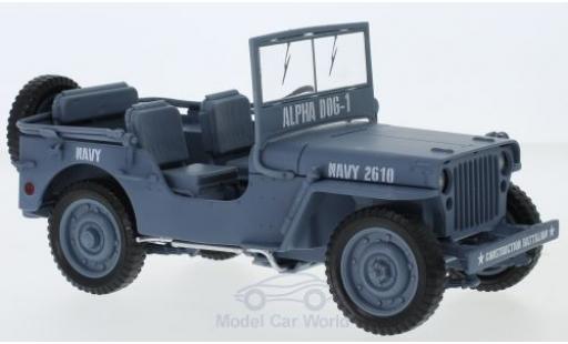 Diecast model cars Jeep Willys 1/18 Auto World MB grey 1941 Navy Jeep Willys 1/18 Auto World MB grey 1941 Navy diecast model cars