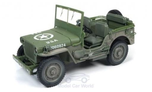 Diecast model cars Jeep Willys 1/18 Auto World MB oliv 1941 mit Schmutzeffekt Jeep Willys 1/18 Auto World MB oliv 1941 mit Schmutzeffekt diecast model cars