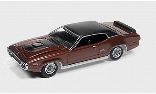 Diecast model cars Plymouth GTX 1/64 Auto World brown/black 1971 Plymouth GTX 1/64 Auto World brown/black 1971 diecast model cars