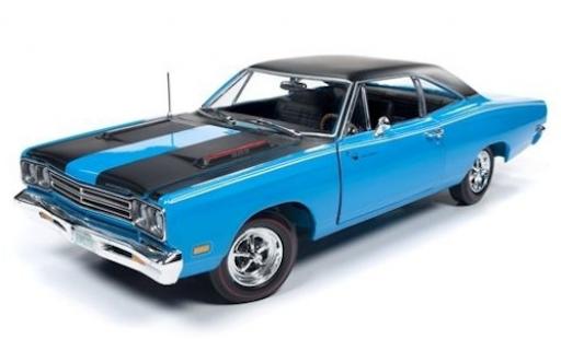 Diecast model cars Plymouth Road Runner 1/18 Auto World blue/black 1969 Plymouth Road Runner 1/18 Auto World blue/black 1969 diecast model cars