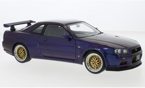 Diecast model cars Nissan Skyline 1/18 AUTOart GT-R (R34) V-Spec II metallise purple RHD 2002 Nissan Skyline 1/18 AUTOart GT-R (R34) V-Spec II metallise purple RHD 2002 diecast model cars