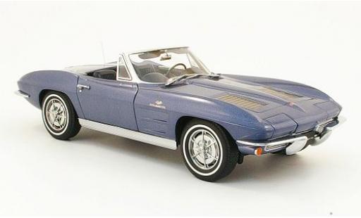 Chevrolet Corvette 1/18 AUTOart Convertible metallic blue 1963 diecast model cars