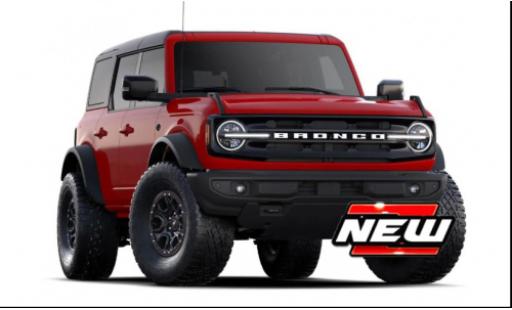 Diecast model cars Ford Bronco 1/64 Burago Wildtrak red 2021 Ford Bronco 1/64 Burago Wildtrak red 2021 diecast model cars