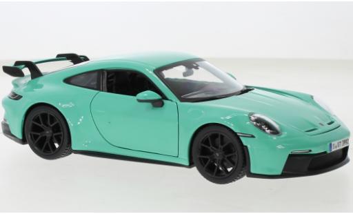 Diecast model cars Porsche 992 GT3 1/24 Burago 911  turquoise 2021 Porsche 992 GT3 1/24 Burago 911  turquoise 2021 diecast model cars