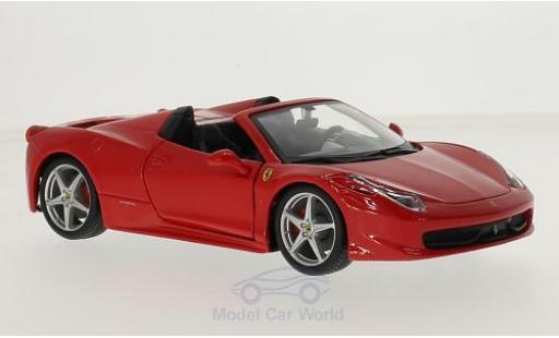 Diecast model cars Ferrari 458 1/24 Burago Spider red Ferrari 458 1/24 Burago Spider red diecast model cars