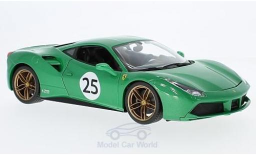 Diecast model cars Ferrari 488 1/18 Burago GTB metallic green The Green Jewel 70 Jahre Ferrari 488 1/18 Burago GTB metallic green The Green Jewel 70 Jahre diecast model cars