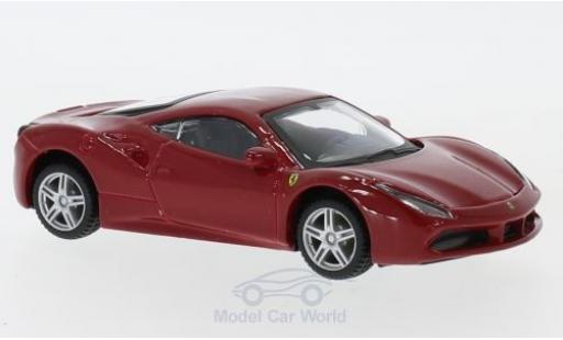 Ferrari 488 1/43 Burago GTB red/white pull-back diecast model cars