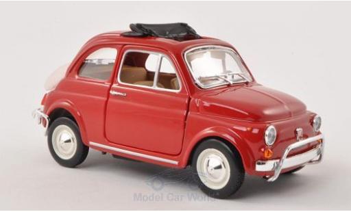 Fiat 500 1/24 Burago L red 1968 geöffnetes Faltdach diecast model cars