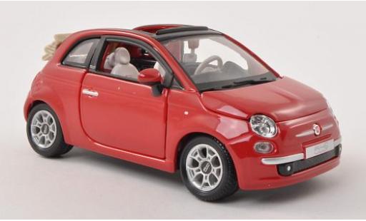 Fiat 500 1/24 Burago C red Verdeck ouvert diecast model cars
