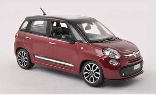 Diecast model cars Fiat 500 1/24 Burago L metallic red/matt-black Fiat 500 1/24 Burago L metallic red/matt-black diecast model cars