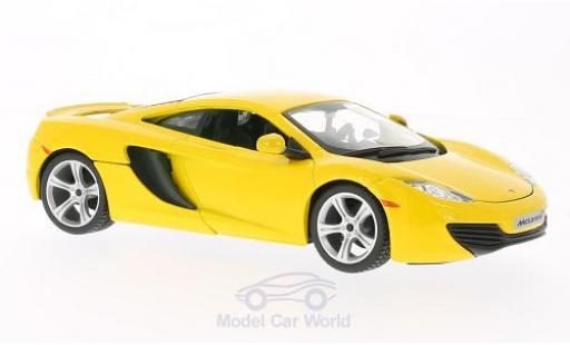 McLaren MP4-12C 1/24 Burago yellow diecast model cars