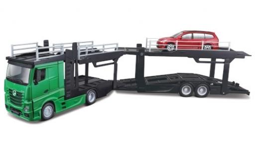 Diecast model cars Mercedes Actros 1/43 Burago 2545 green camion de transport de voiture avec Ford Focus Turnier Mercedes Actros 1/43 Burago 2545 green camion de transport de voiture avec Ford Focus Turnier diecast model cars