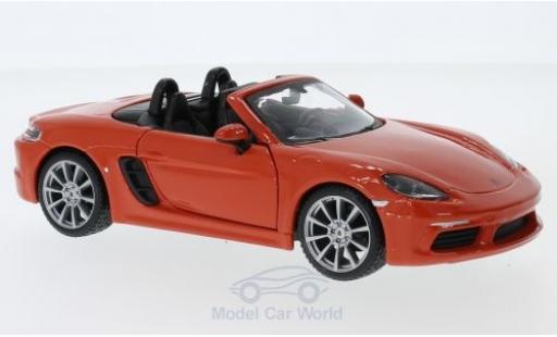 Diecast model cars Porsche Boxster 1/24 Burago 718 orange Porsche Boxster 1/24 Burago 718 orange diecast model cars