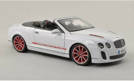 Bentley Continental Supersports Convertible ISR 1/18 Burago white diecast model cars