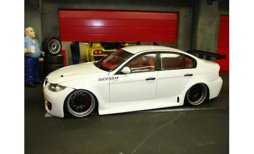 Bmw 330 tuning 1/18 Welly E90 jantes bbs preparation route tsw diecast model cars
