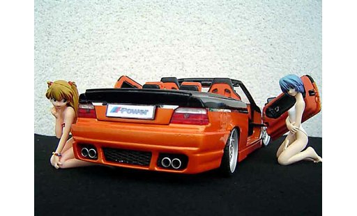 Bmw 325 Cabriolet 1/18 Maisto E36 jantes rh cup 18 pouces peinture biton orange noir portes papillon diecast model cars