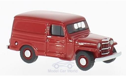 Diecast model cars Jeep Willys 1/87 BoS Models Panel Van red 1954 Jeep Willys 1/87 BoS Models Panel Van red 1954 diecast model cars