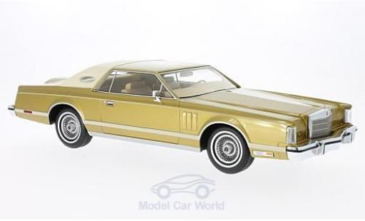 Diecast model cars Lincoln Continental 1978 1/18 BoS Models MkV Coupe gold/beige 1978 Lincoln Continental 1978 1/18 BoS Models MkV Coupe gold/beige 1978 diecast model cars