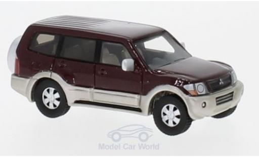 Diecast model cars Mitsubishi Pajero 1/87 BoS Models metallic red 2003 Mitsubishi Pajero 1/87 BoS Models metallic red 2003 diecast model cars