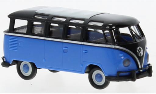 Volkswagen T1 1/87 Brekina b Samba black/blue 1960 diecast model cars