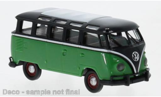 Volkswagen T1 1/87 Brekina b Samba black/green 1960 diecast model cars