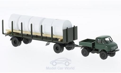 Mercedes Unimog 1/87 Brekina 411 mit Anhänger und Ladegut/Heuballen diecast model cars