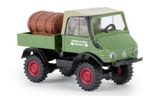 Mercedes Unimog 1/87 Brekina 421 Weingut Palhuber 1966 plateforme avec Weinfass diecast model cars
