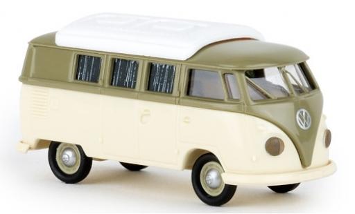 Volkswagen T1 1/87 Brekina b Camper grey/beige 1960 avec Dormobildach diecast model cars