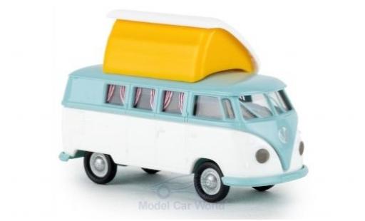 Volkswagen T1 1/87 Brekina b Camper türkis/white mit Dormobildach offen diecast model cars