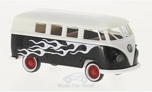 Diecast model cars Volkswagen T1 B 1/87 Brekina b Kombi blue/Dekor Flames Volkswagen T1 B 1/87 Brekina b Kombi blue/Dekor Flames diecast model cars