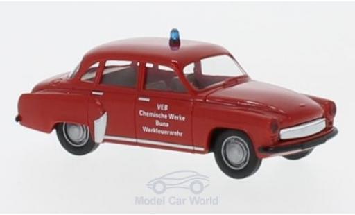 Diecast model cars Wartburg 311 1/87 Brekina Werkfeuerwehr Buna Wartburg 311 1/87 Brekina Werkfeuerwehr Buna diecast model cars