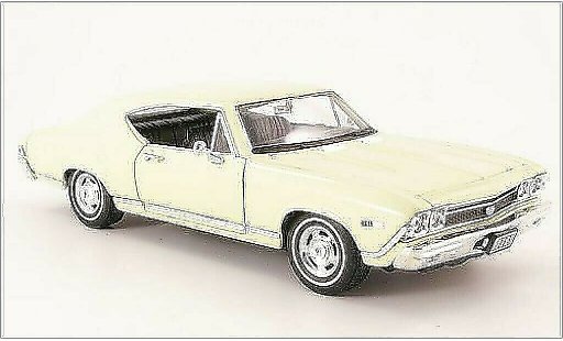 Chevrolet Chevelle SS 1/24 Welly 396 beige 1968 diecast model cars