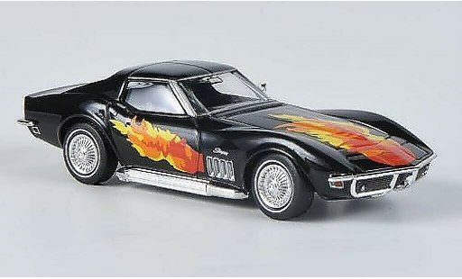Chevrolet Corvette Coupe 1/87 Brekina C3 black with Flammendekor and Sidepipes diecast model cars