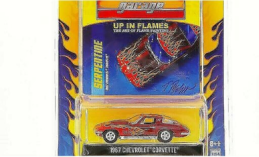 Chevrolet Corvette Coupe 1/64 Greenlight C2 red with Flammendekor 1967 diecast model cars