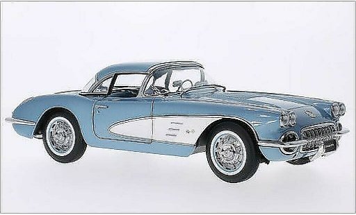 Chevrolet Corvette Convertible 1/18 Autoart C1 metallic blue/white 1958 diecast model cars