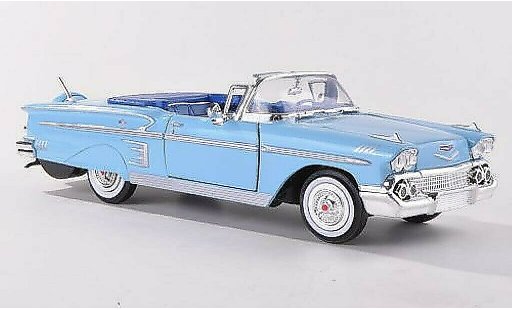 Chevrolet Impala Convertible 1/24 Motormax blue 1958 diecast model cars