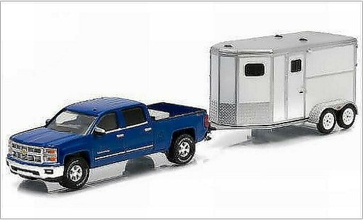 Chevrolet Silverado pickup 1/64 Greenlight 1500 LTZ metallic blue 2015 diecast model cars